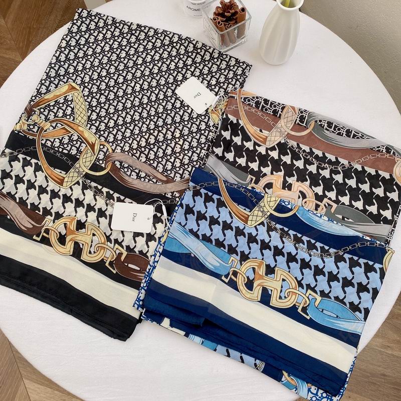 Dior silk scarf 90-180cm E05 (11)